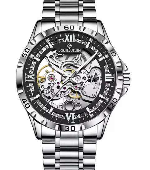 Luxury Hollow Steel Watch – Gift Set